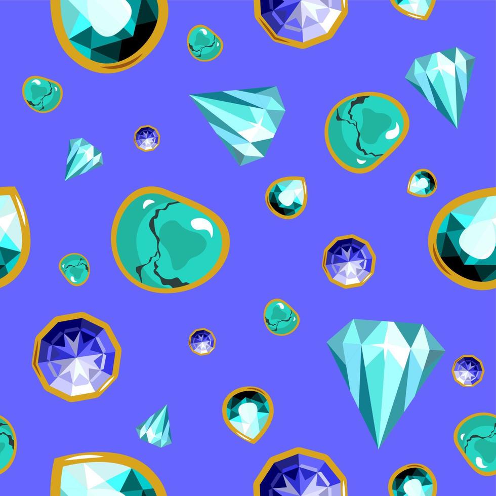 Gems and precious stones, brilliants and emeralds vector