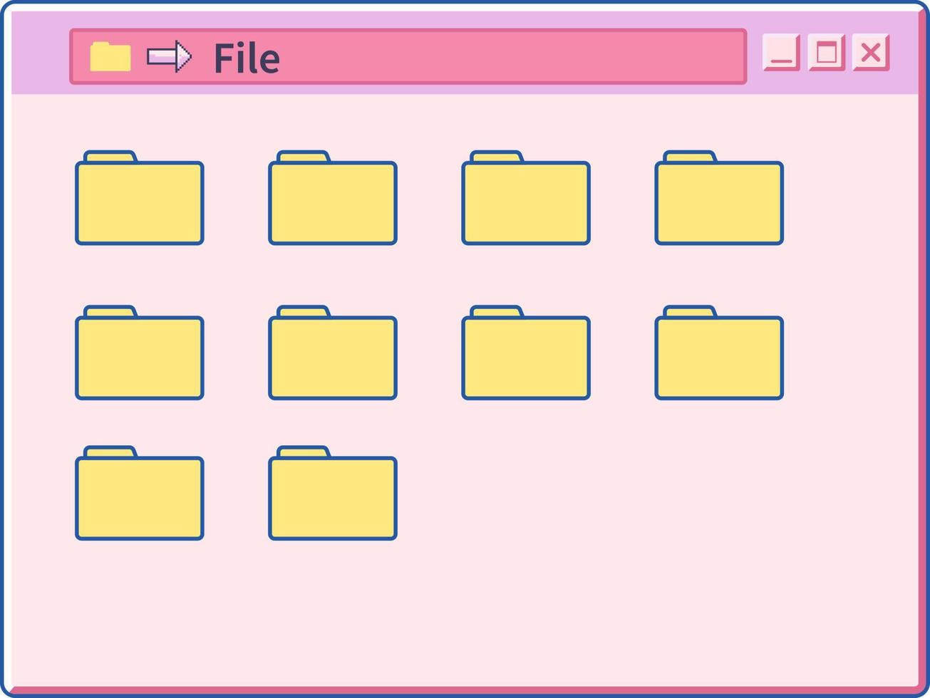 Interface of window, application or screen files vector