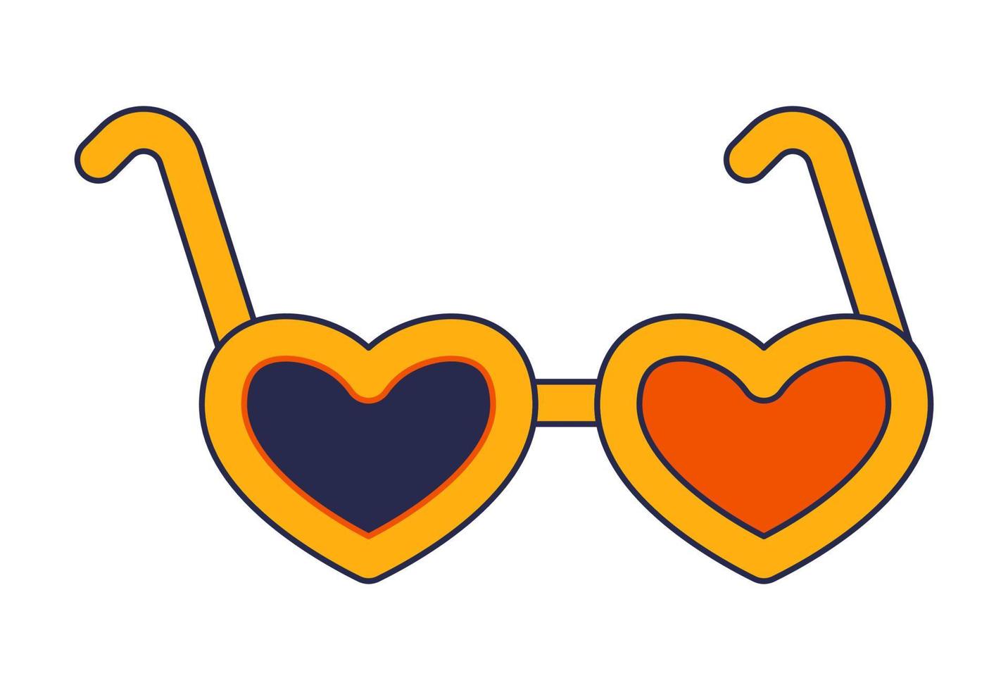 Accessories for apparel, heart shaped glasses vector