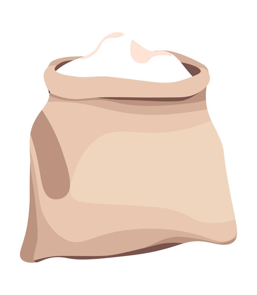 Sack of flour, organic and natural ingredient vector