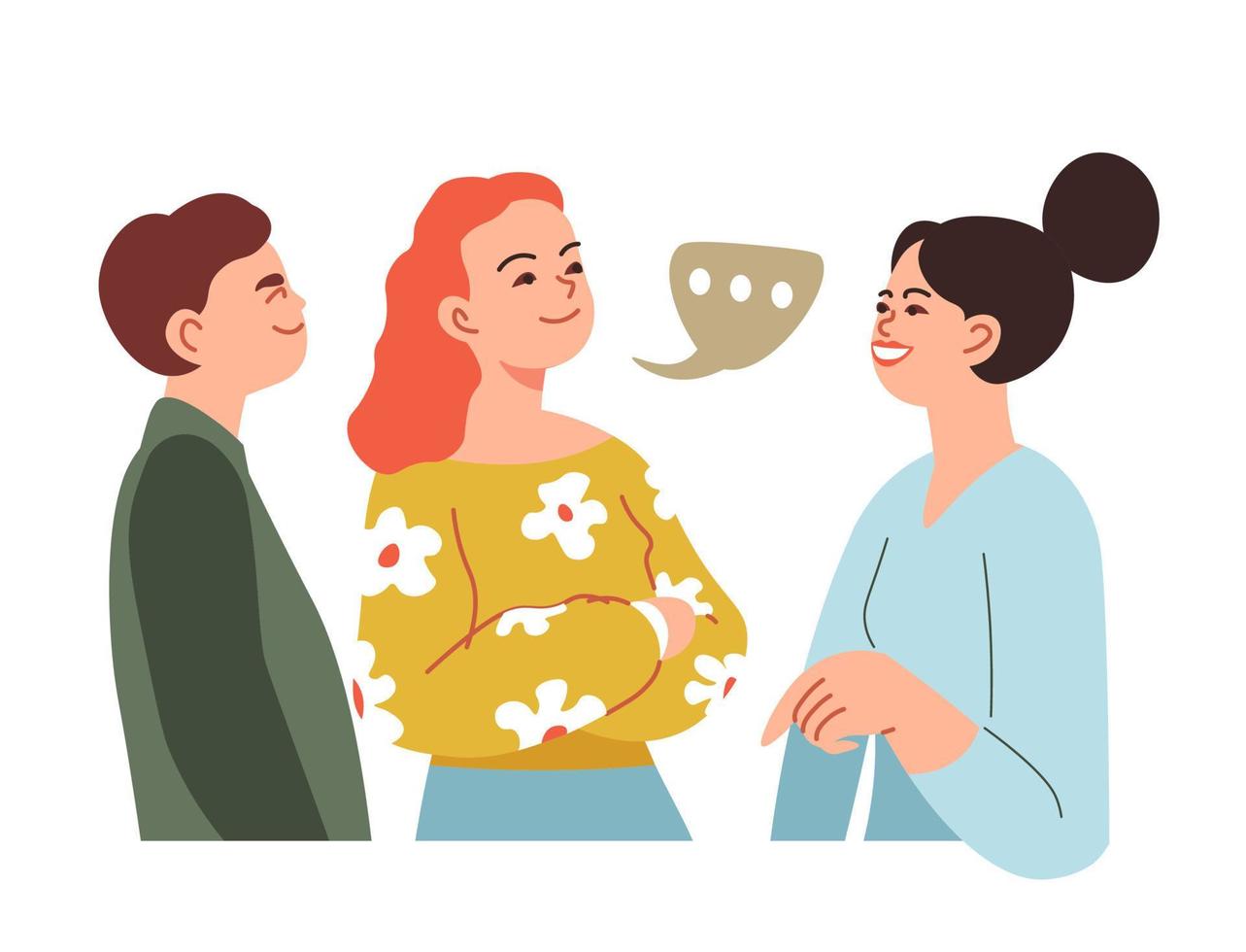 Woman talking to family or friends, communication vector