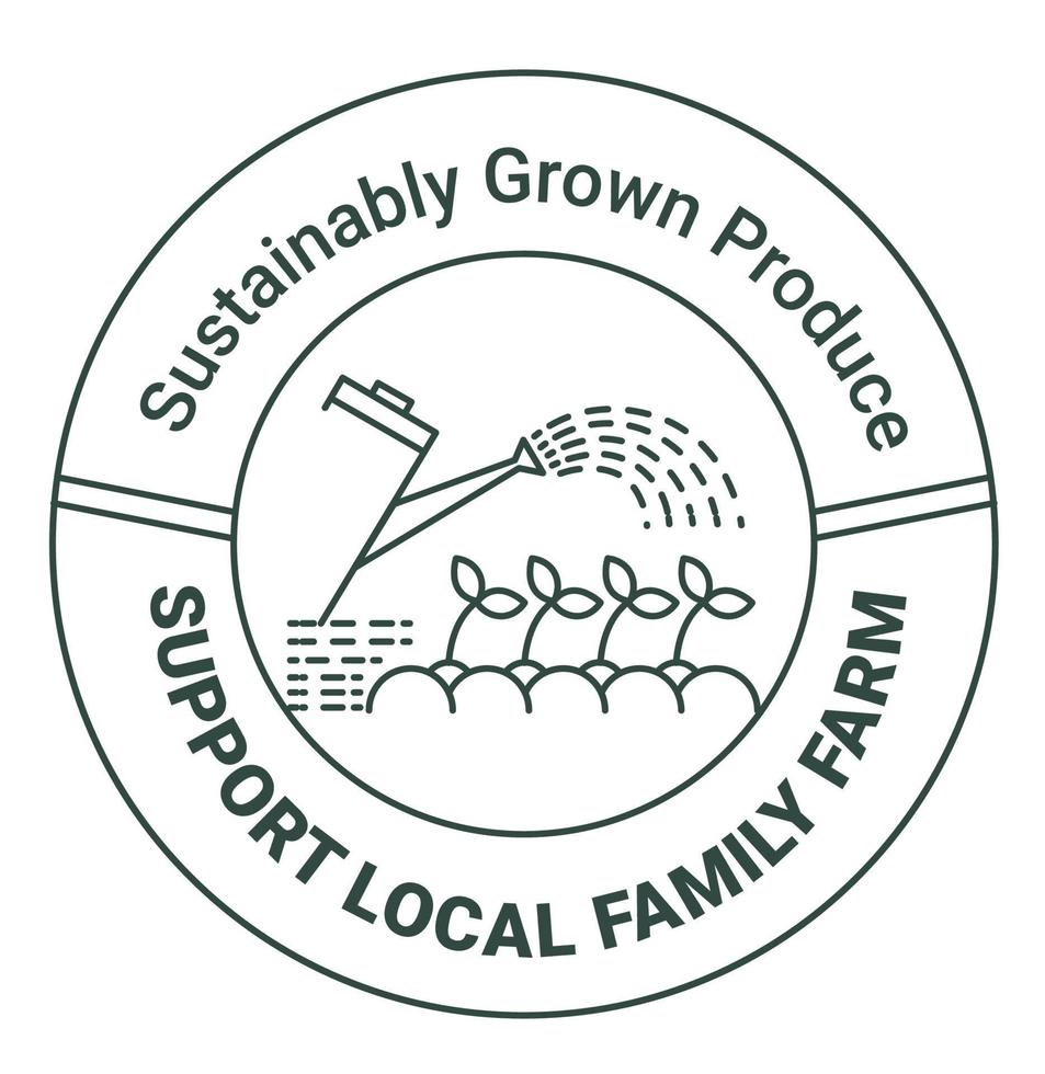 productos cultivados de forma sostenible, apoyo a la granja local vector