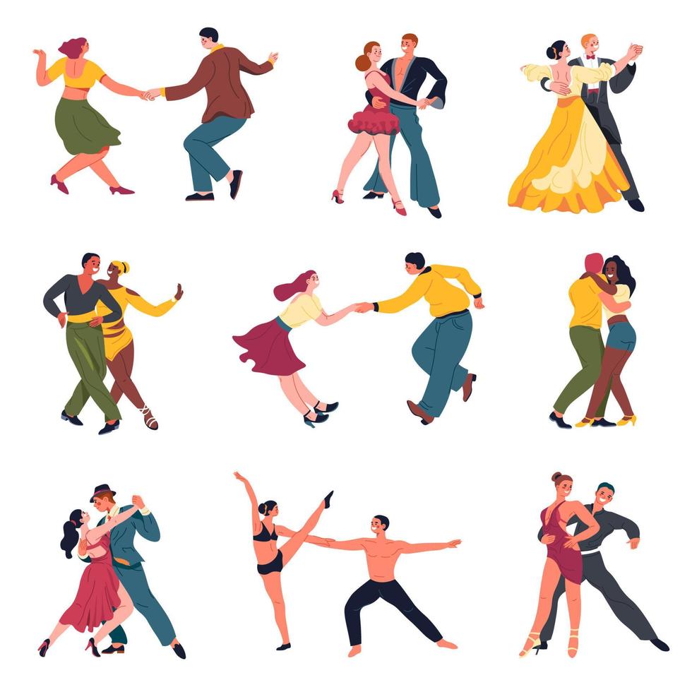 Professional dancers in costume performing dance vector