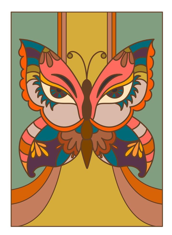 Abstract butterfly, optical illusion of human face vector