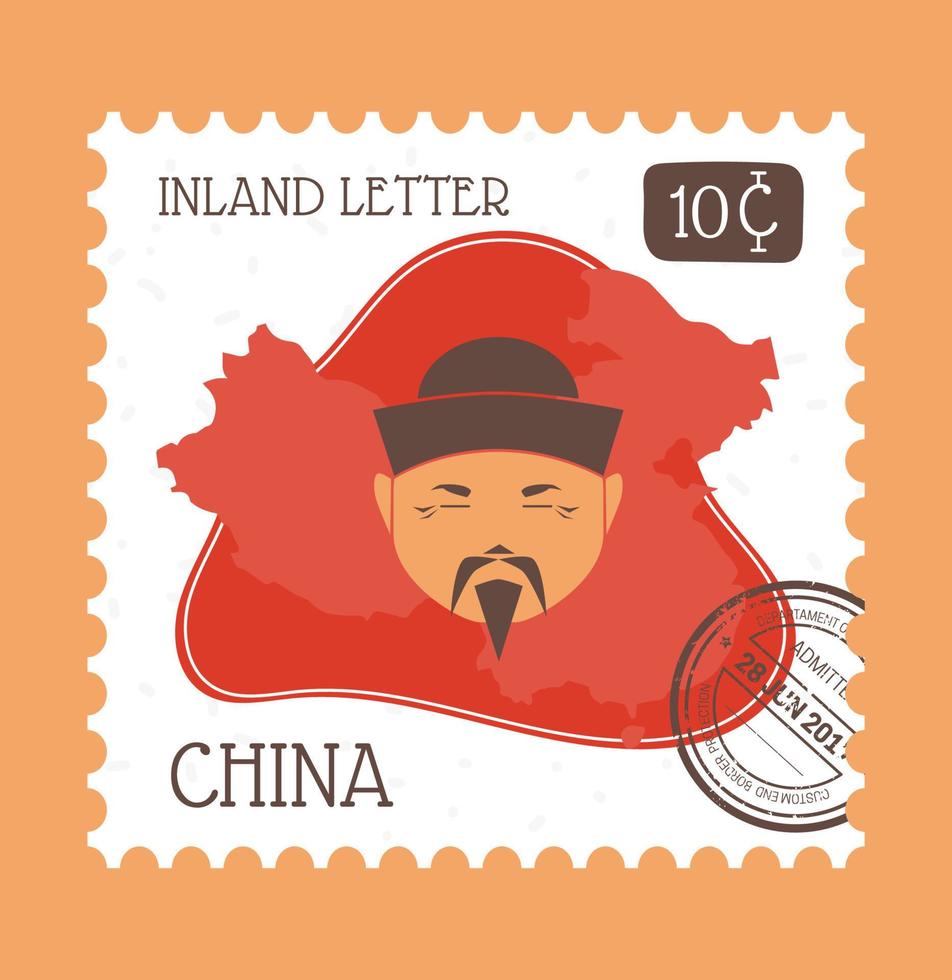 Inland letter, Chinese speed post delivery vector