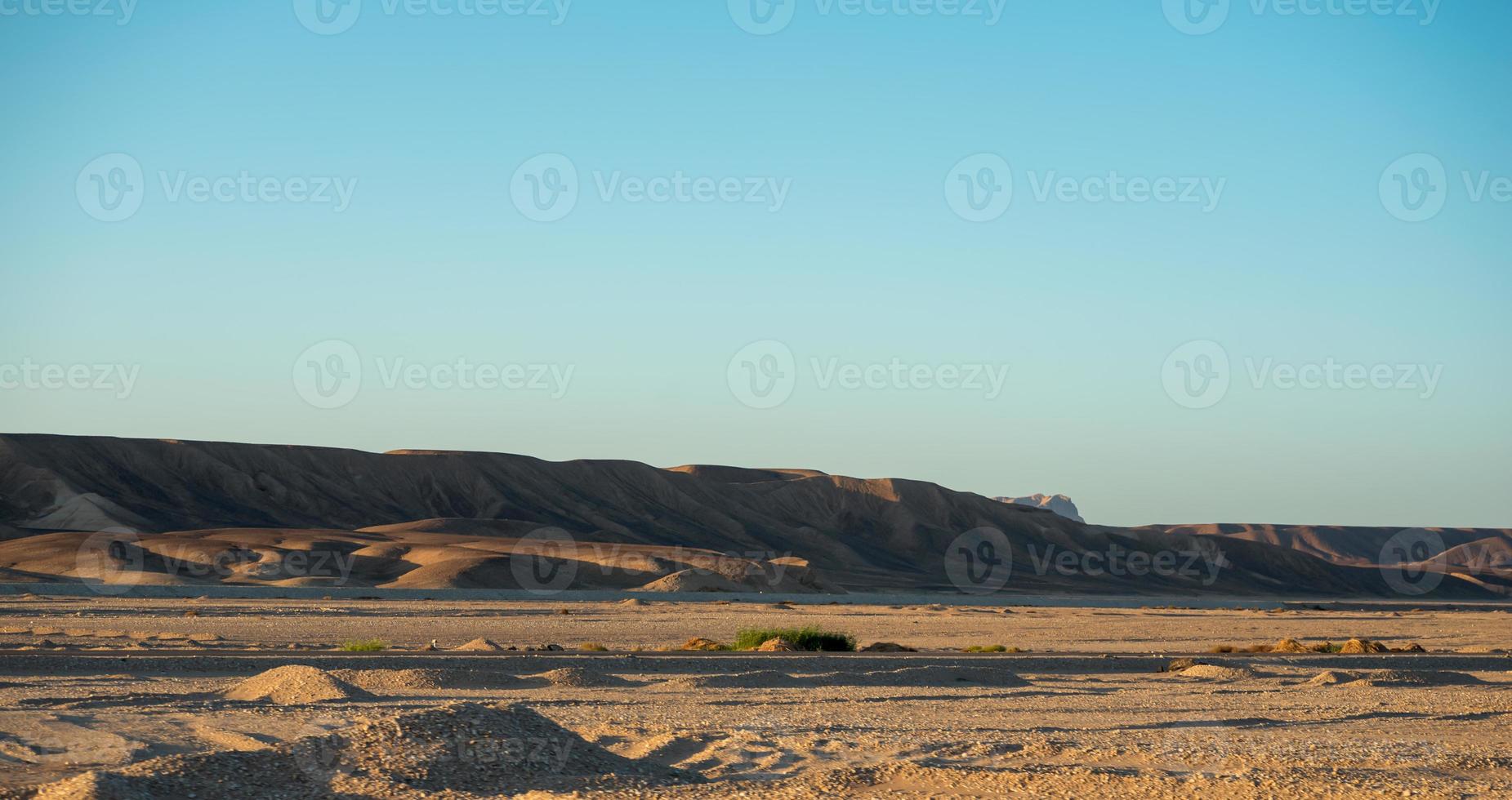 desert mountains and cloudless sky in egypt photo