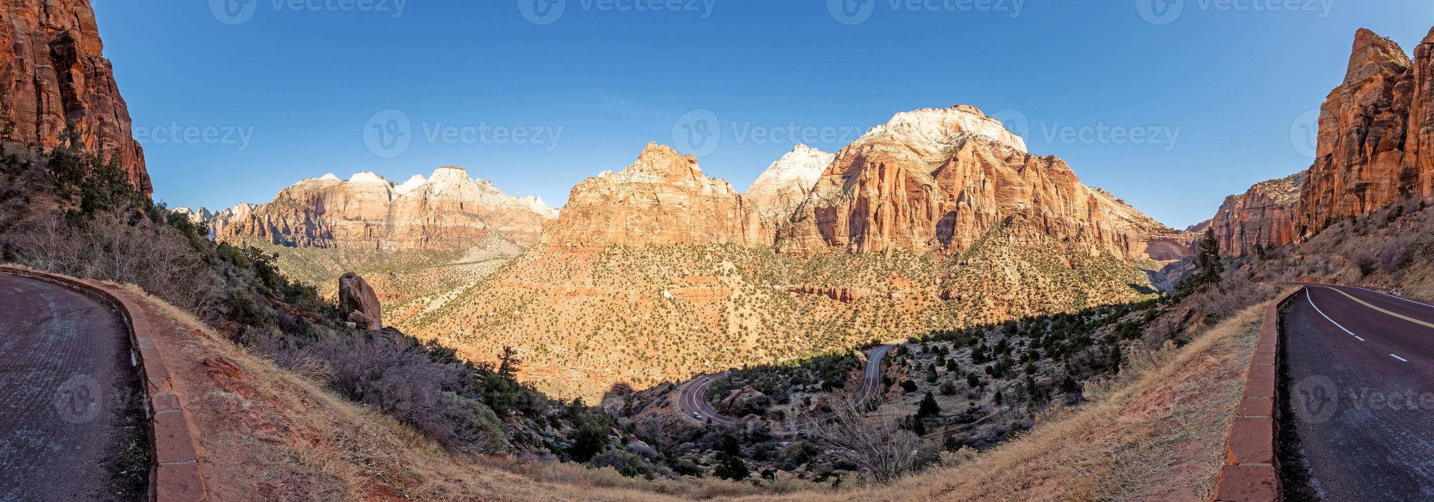 Impression from hiking trail to Pine Creek Canyon overlook in the Zion National park photo