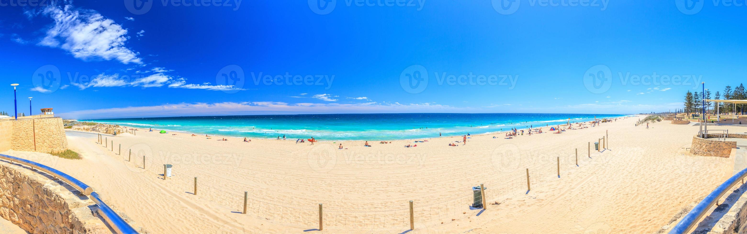 Panoramic picture of Scarborough Beach in Perth during daytime in summer 2015 photo