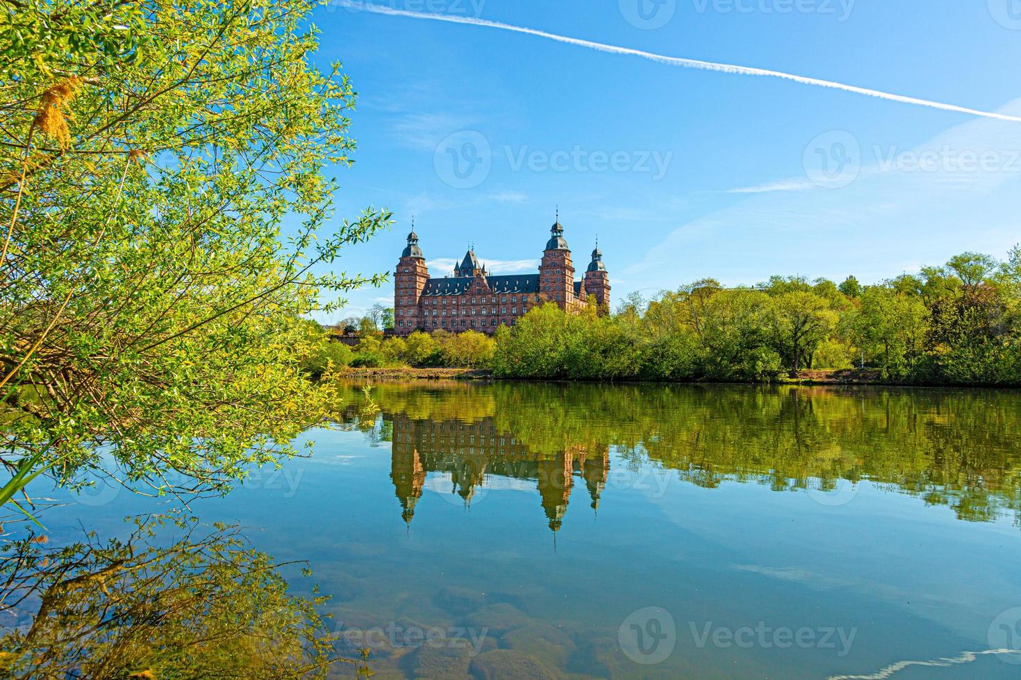 View of Johannisburg Castle in German town Aschaffenburg on the river Main photo