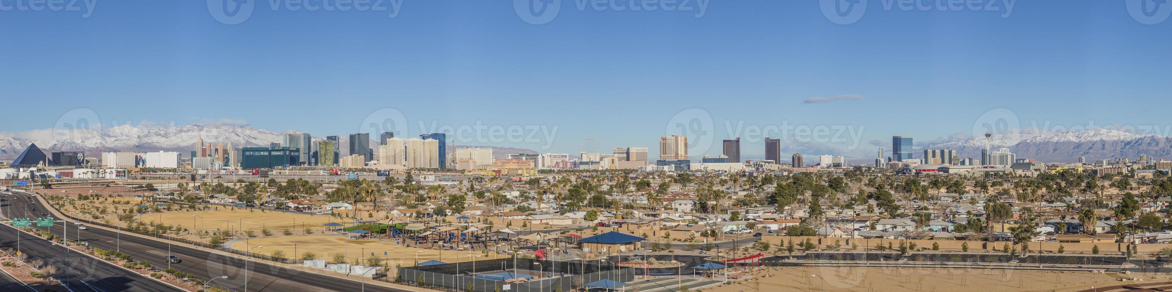 Panoramic view to the skyline of Vegas in winter 2017 photo