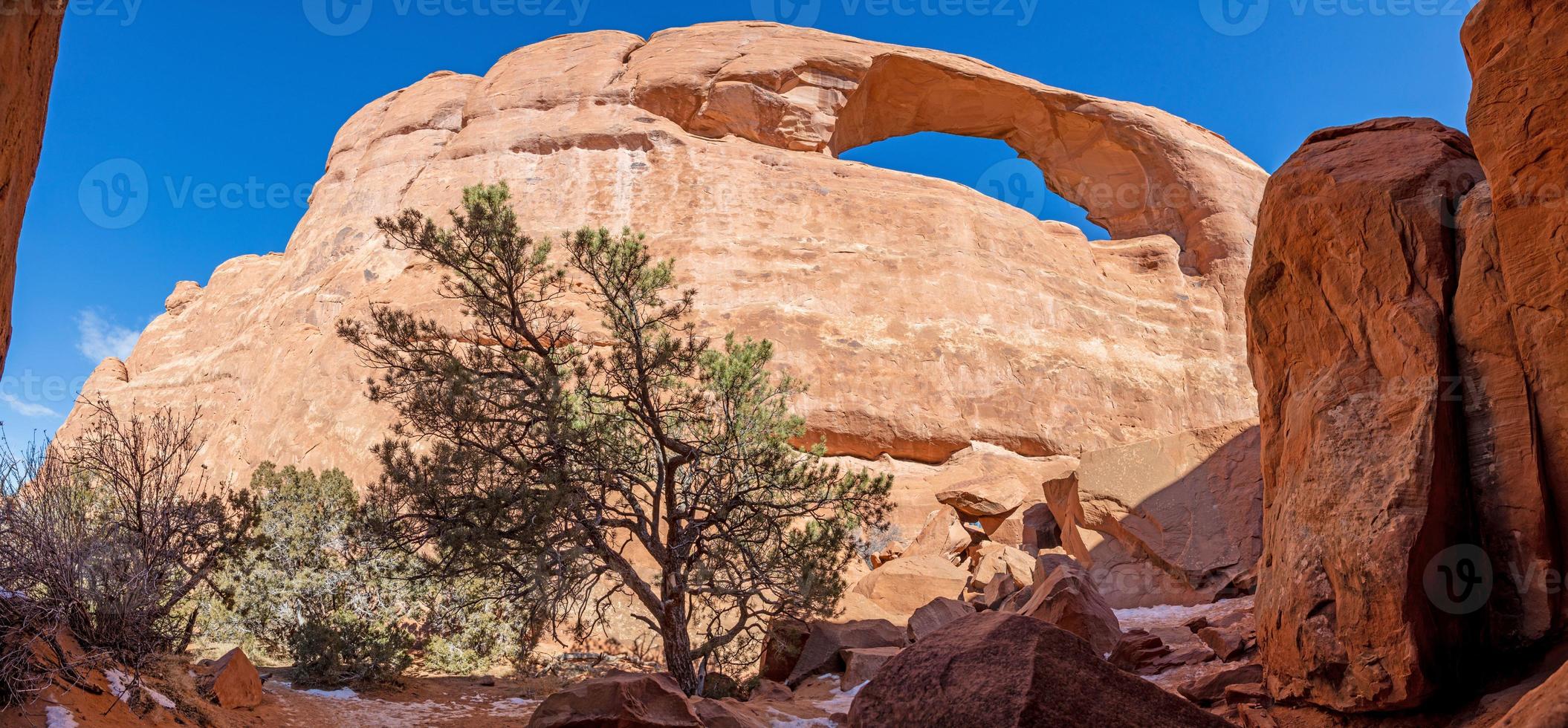 Panoramic picture of natural and geological wonders of Arches national park in Utah photo