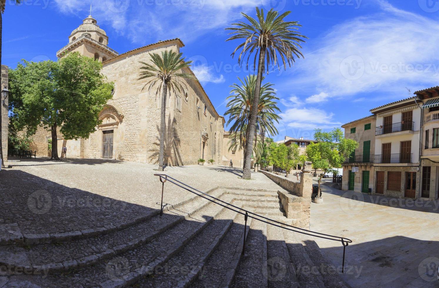 Historic marketplace in Mallorca during daytime in summer photo