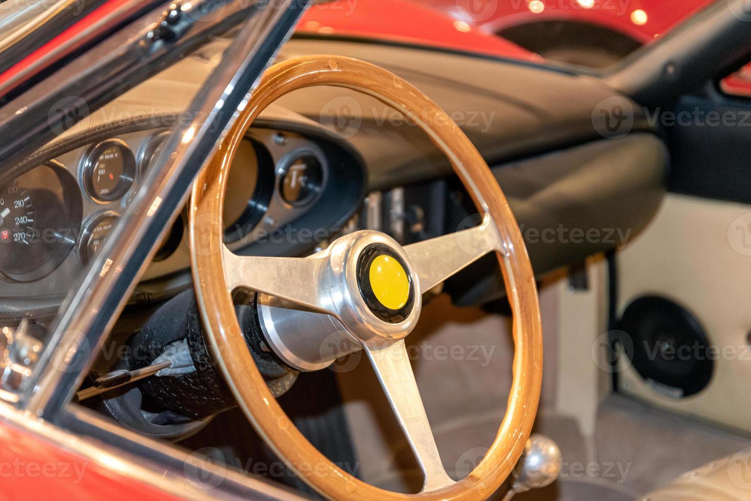 retro car cabin close up photo
