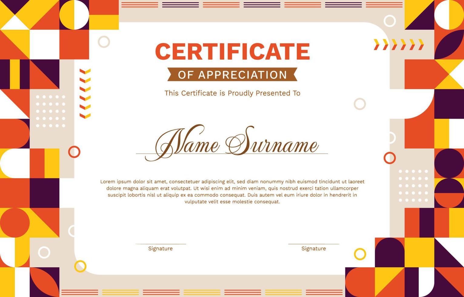 Flat Modern Certificate Design vector