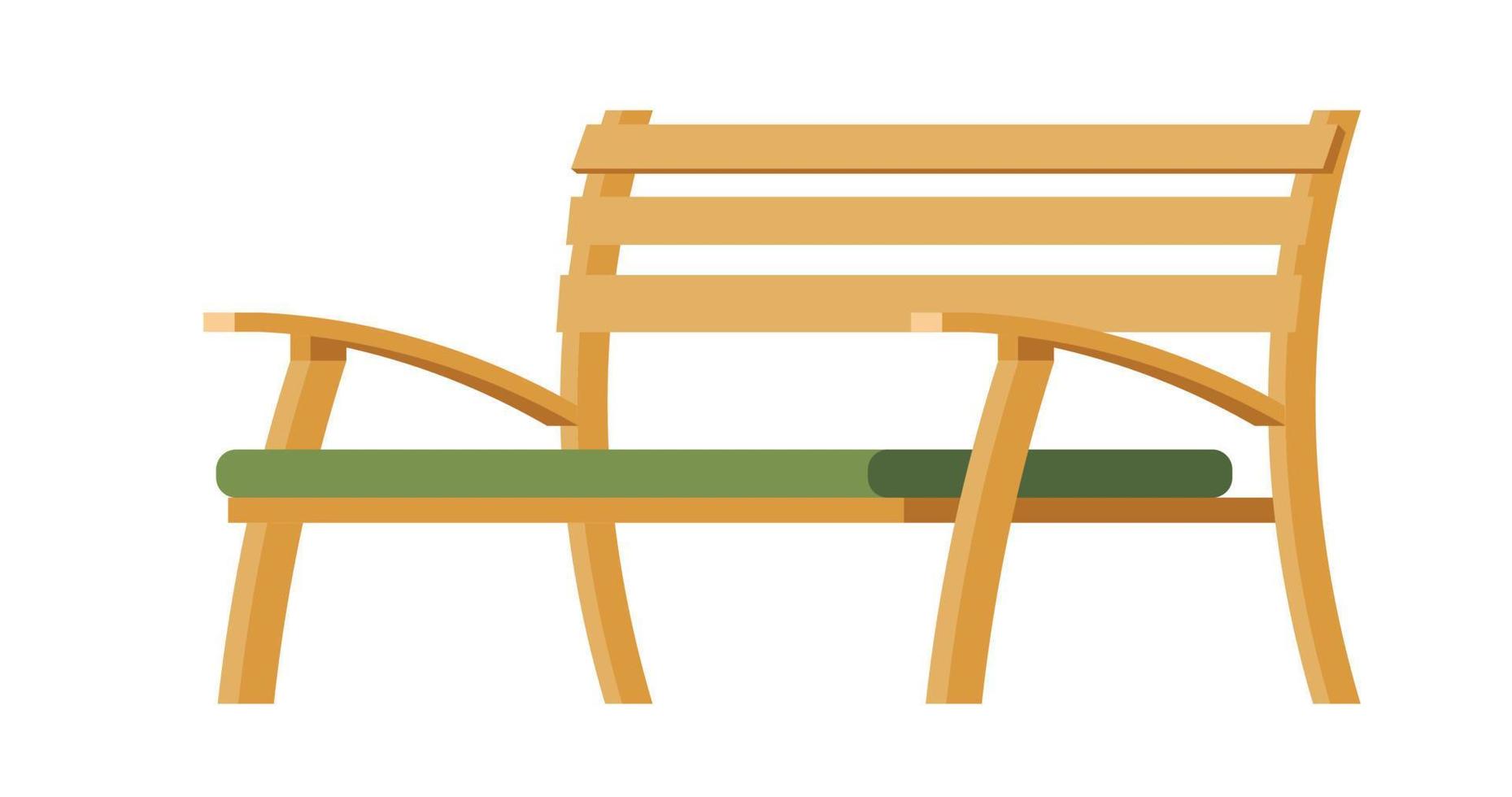 Furniture for garden or patio, wooden benches vector