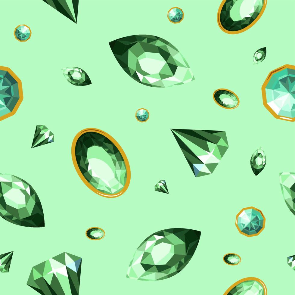 Precious stones and jewelry with emerald vector