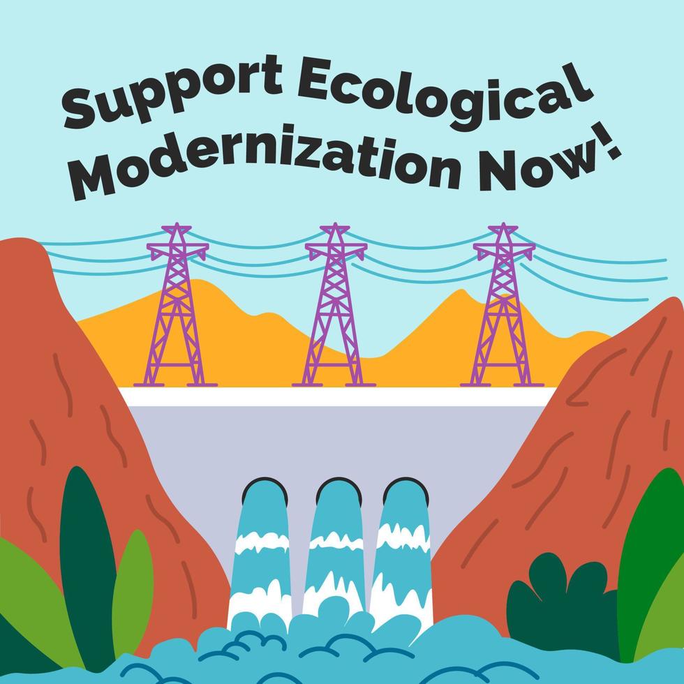 Support ecological modernization now, hydro power vector