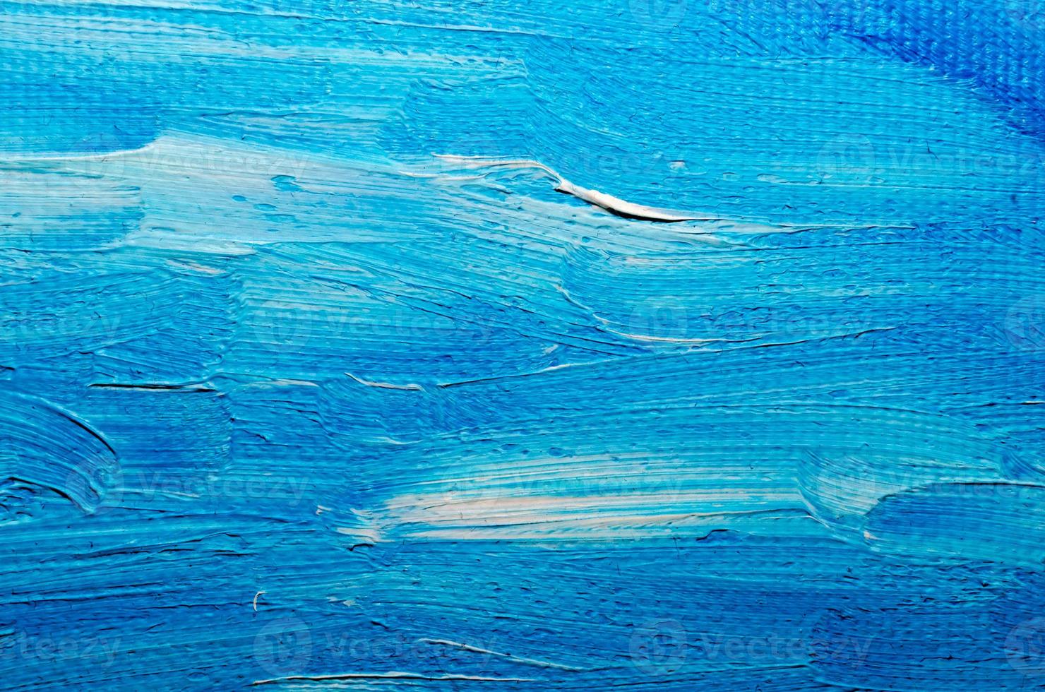 texture blue oil paint on canvas macro closeup photo