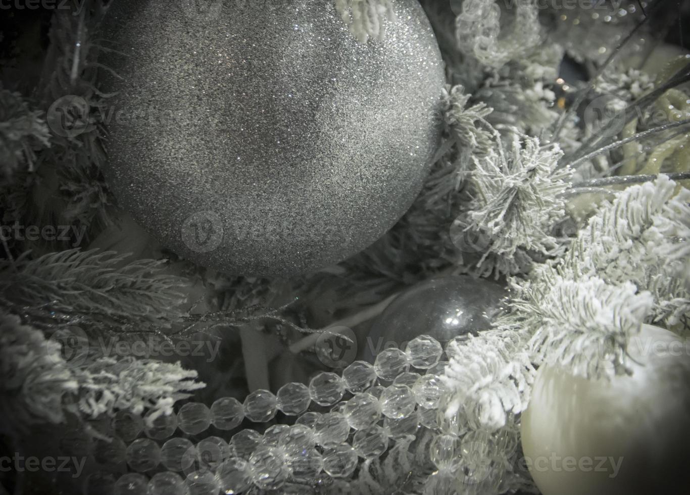 Elegant, luxury, shiny silver Christmas tree ball photo