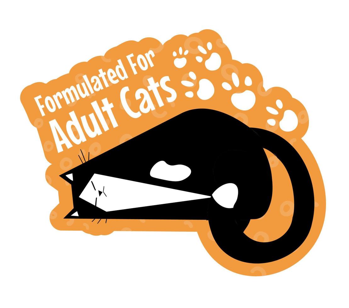 Formulated For Adult Cats Food For Animals Label 17522998 Vector Art formulated-for-adult-cats-food-for-animals-label-17522998-vector-art