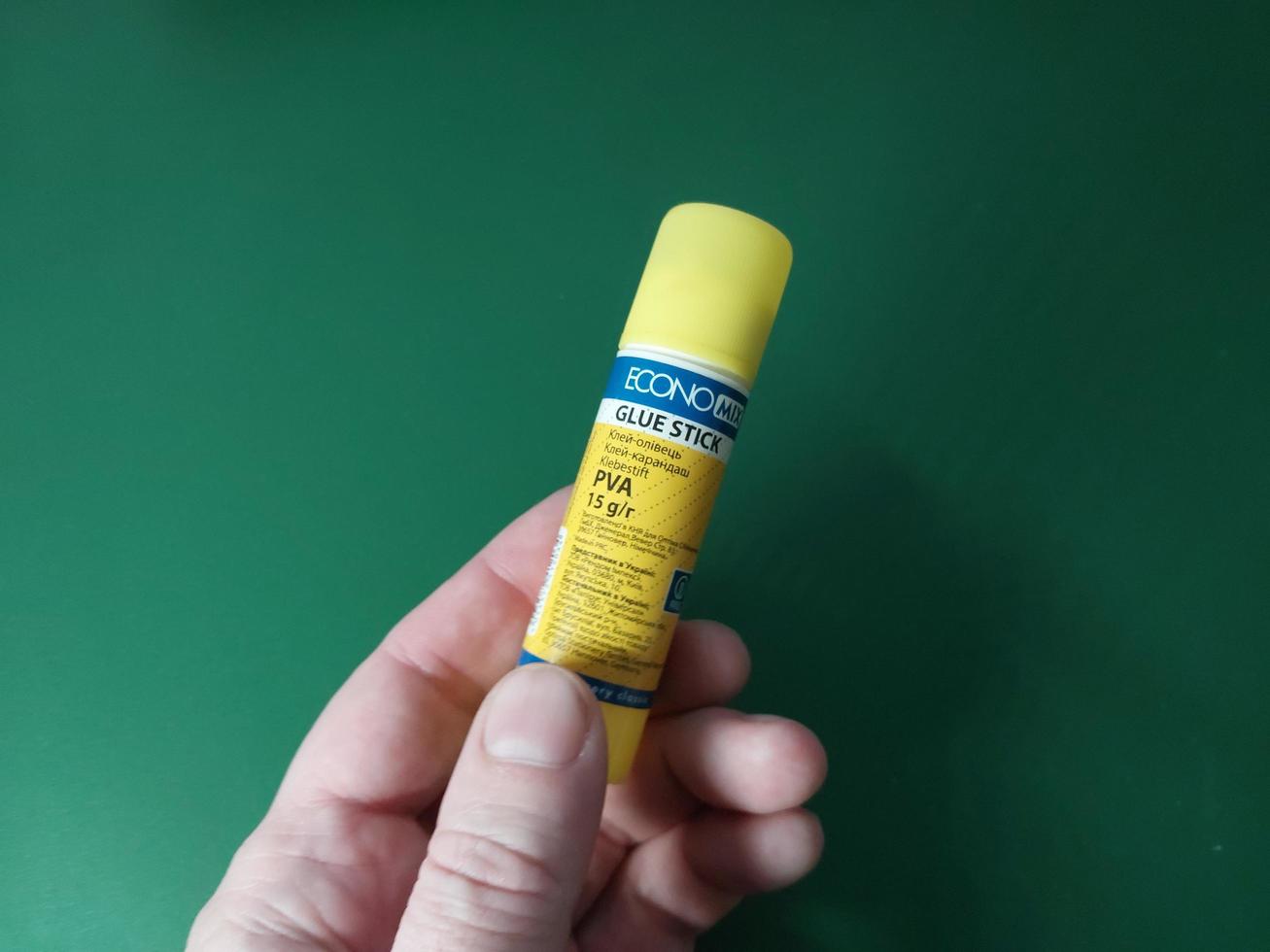 KYIV, UKRAINE - JANUARY 18, 2023 Stationery and household glue photo