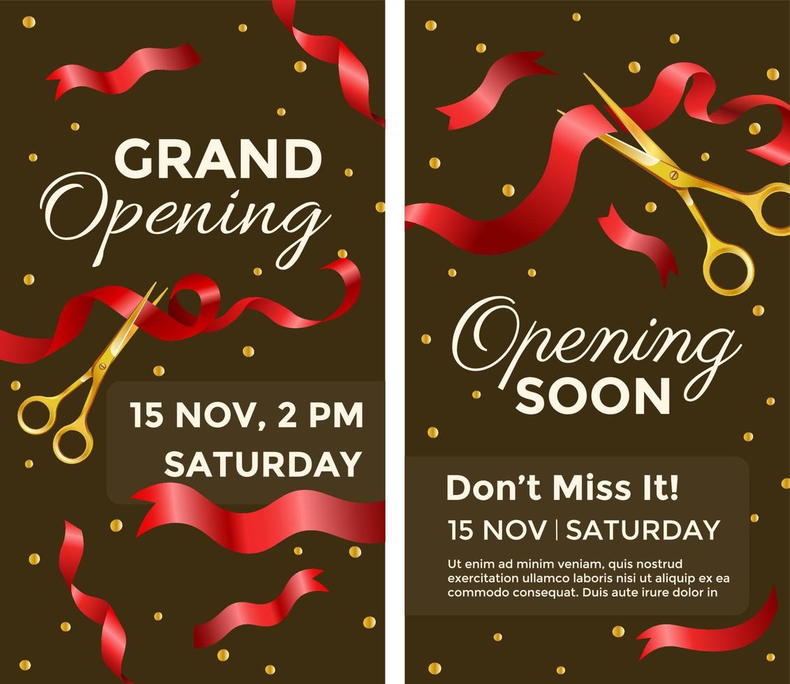 Grand opening soon, dont miss it invitation card vector