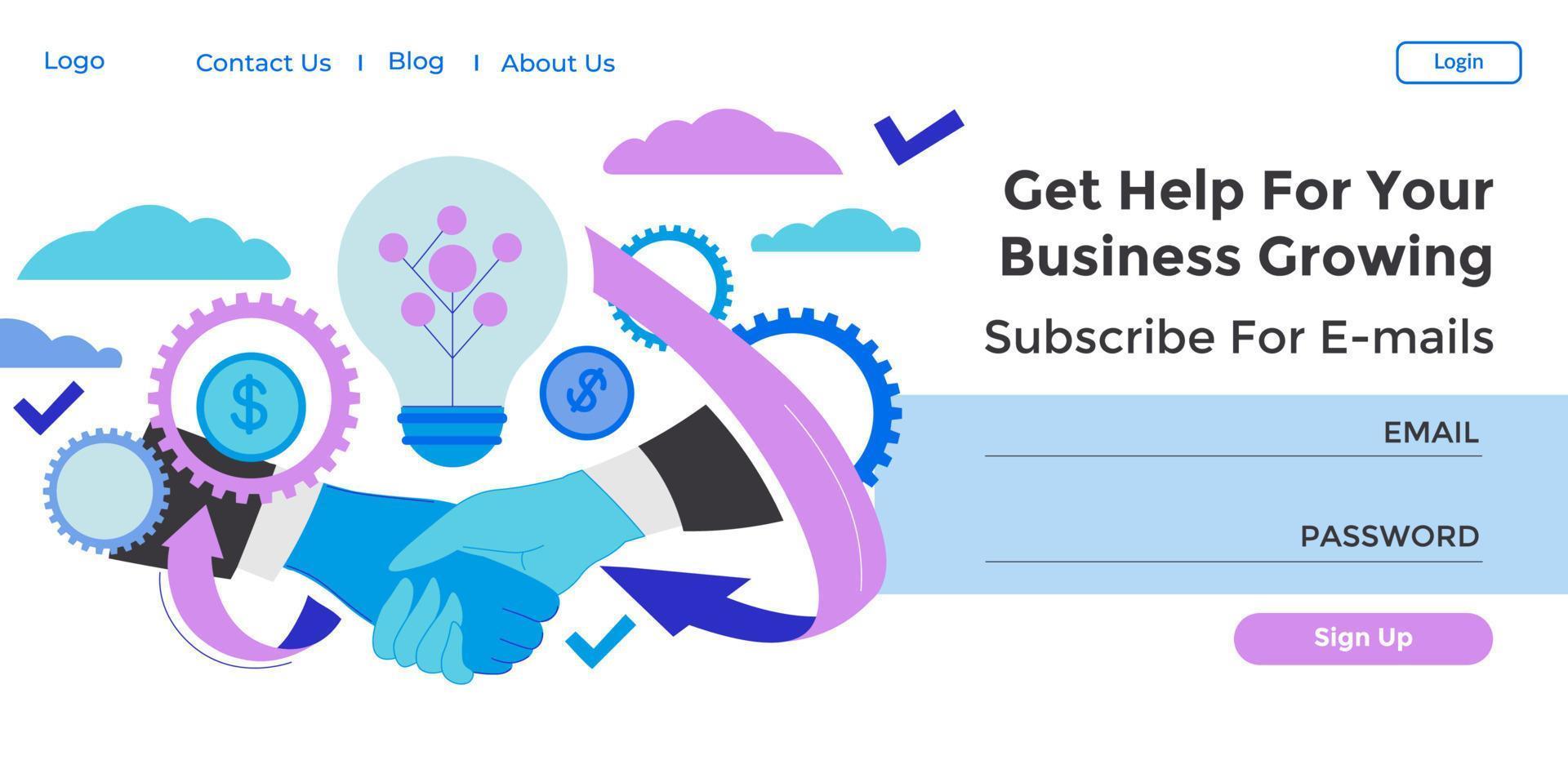 Get help for your business growing subscribe web vector