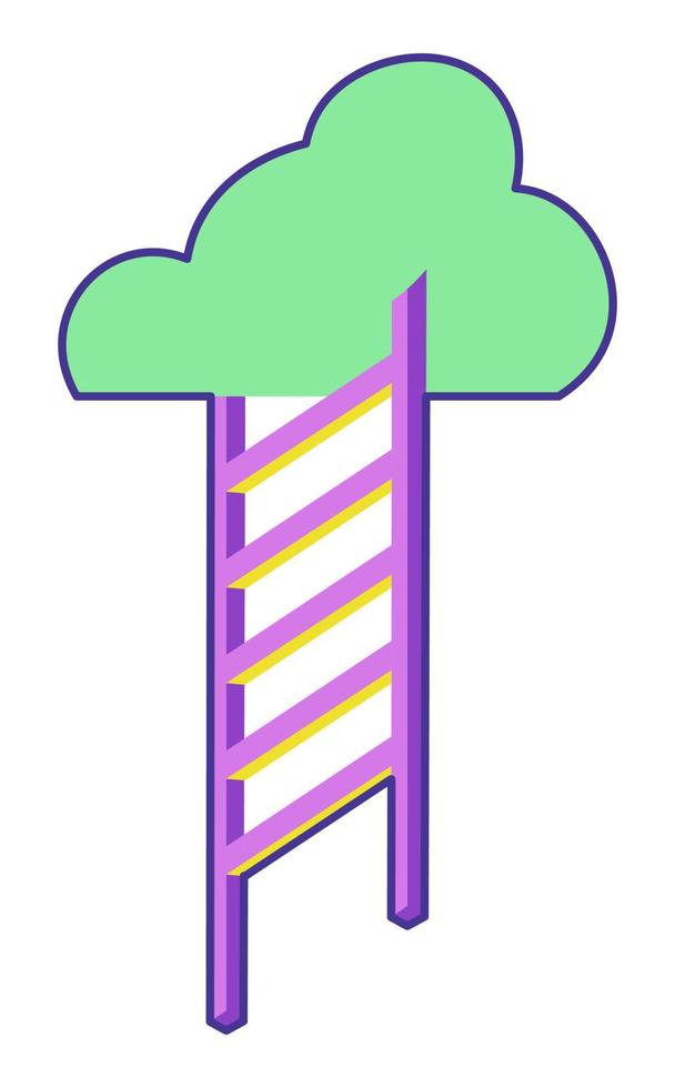 Ladder leading up to clouds, self understanding vector