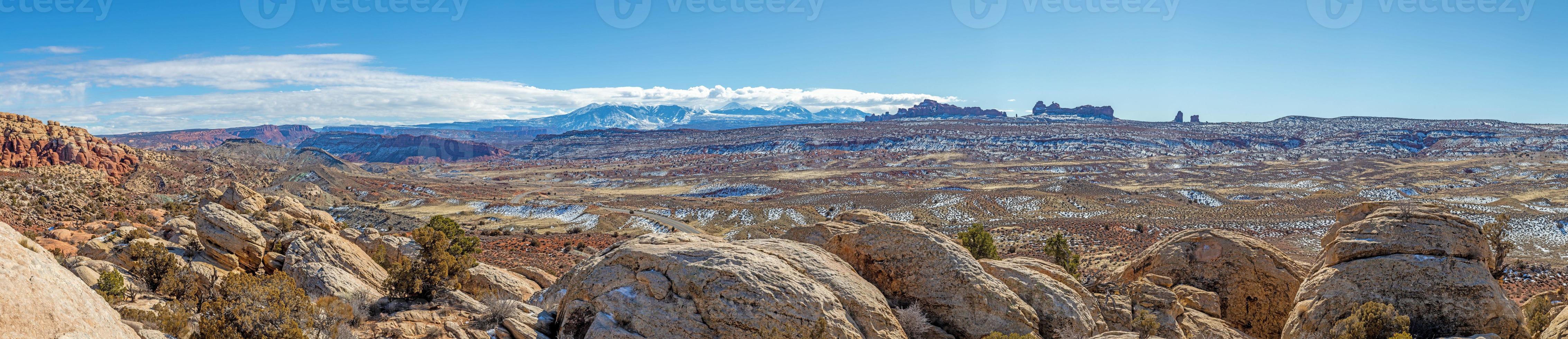 Panoramic picture of Mount Waas from Arches National park photo