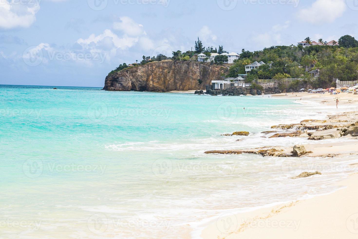 View on tropical beach on the caribbean island St. Maarten during daytime photo