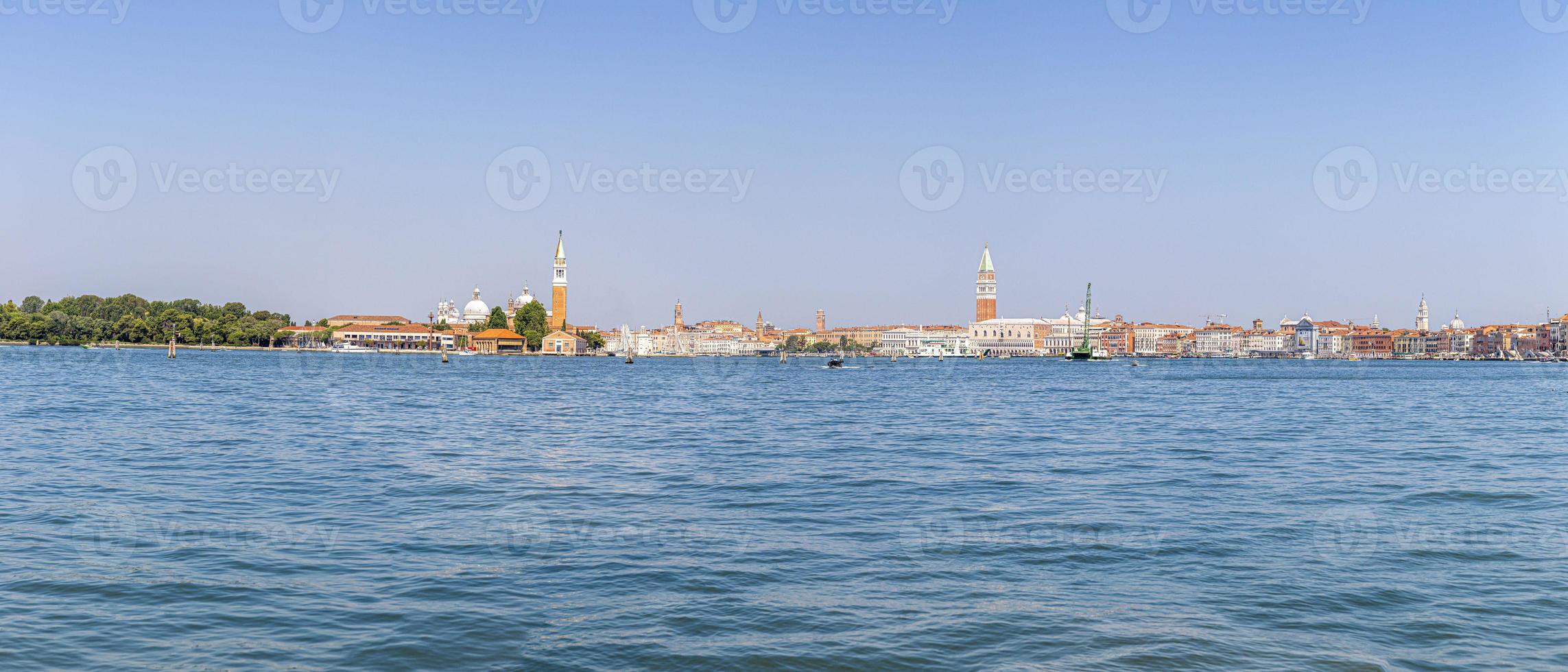 Panoramic picture of the historic city of Venice taken from lagoon photo