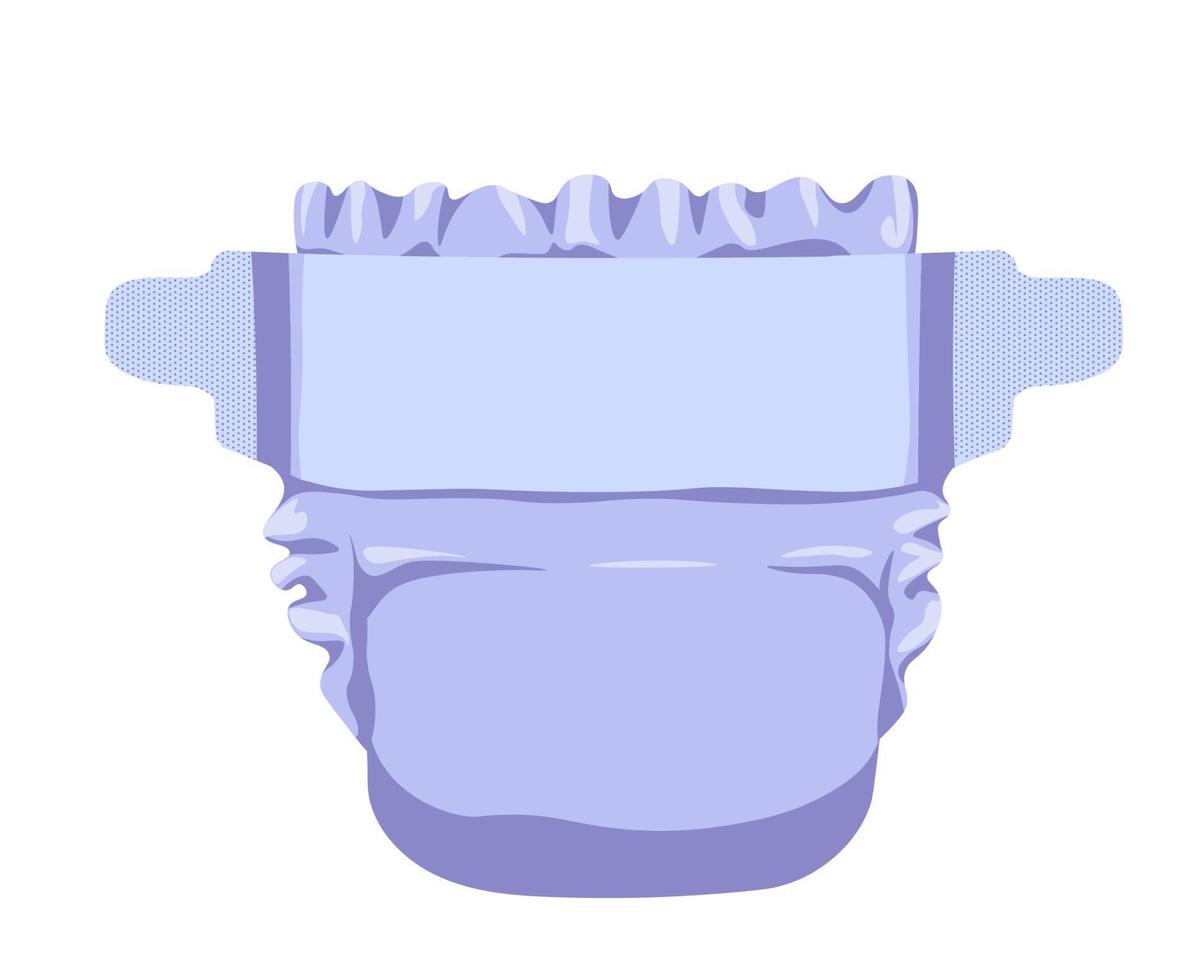 Diaper for baby, view from back, cloth underwear vector