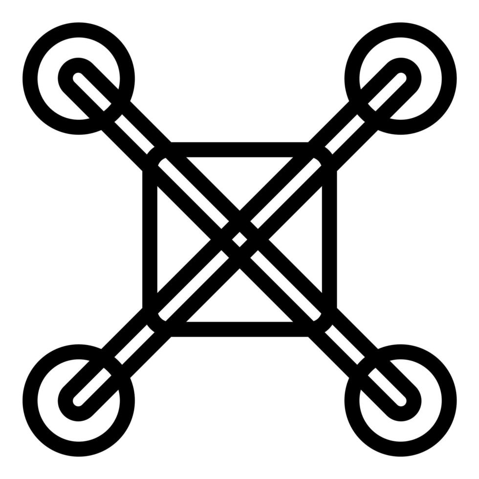 esquema de icono de marco drone y quadcopter vector