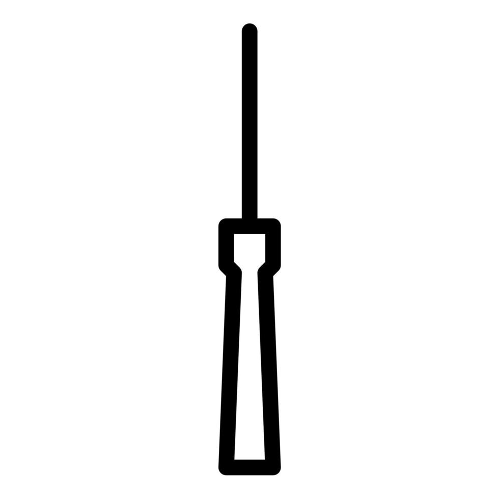 screwdriver tool and utensil icon outline vector