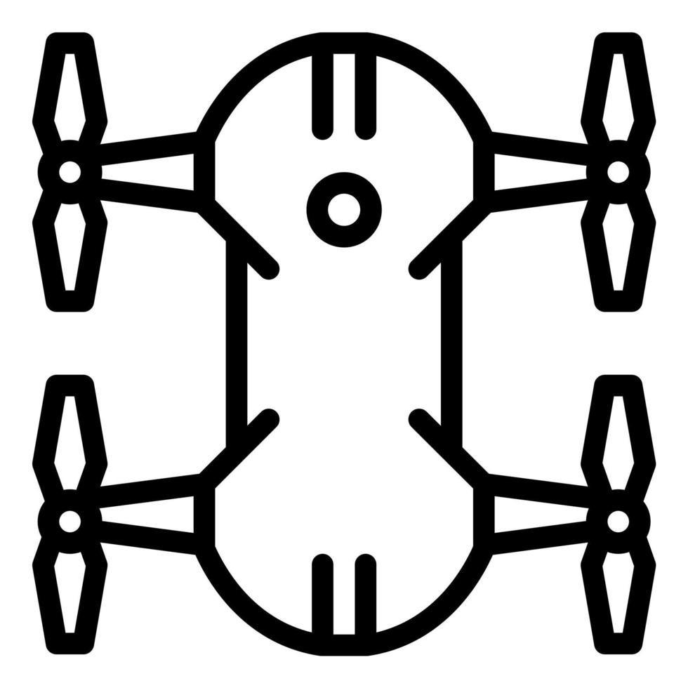 esquema de icono de dron plegable y cuadricóptero vector