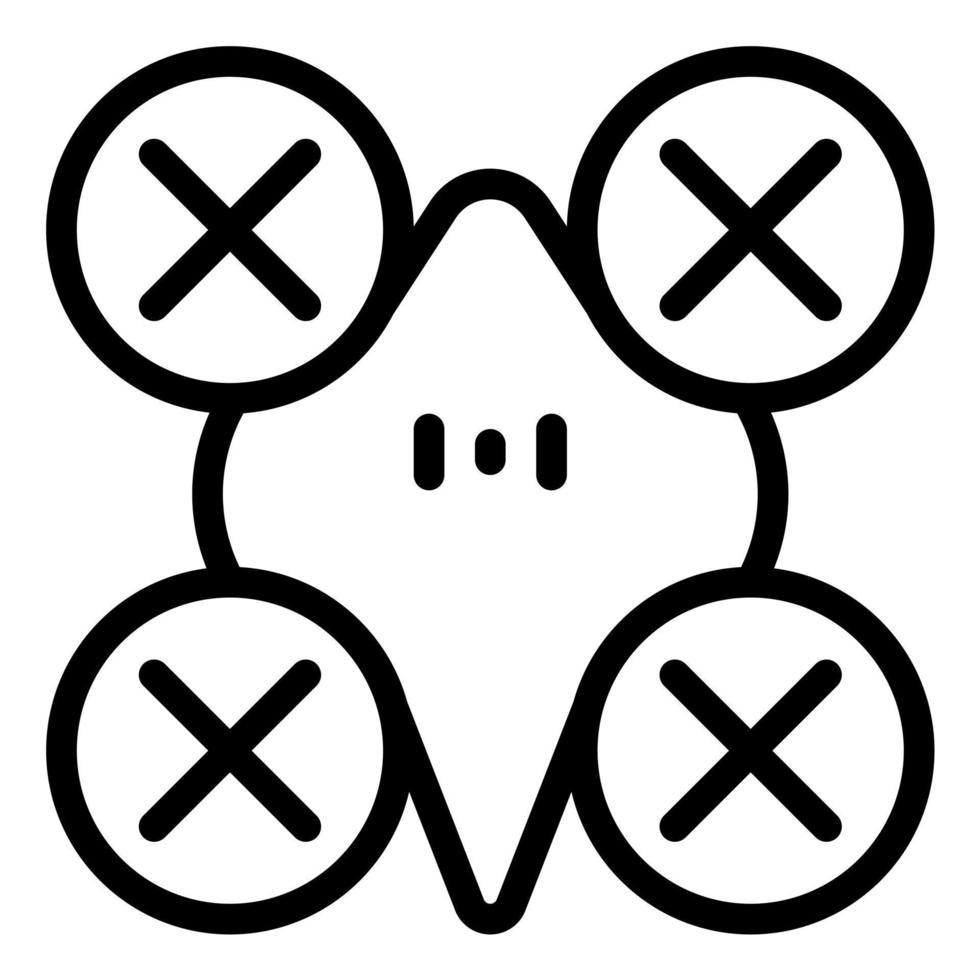 Racing Drone and quadcopter icon outline vector
