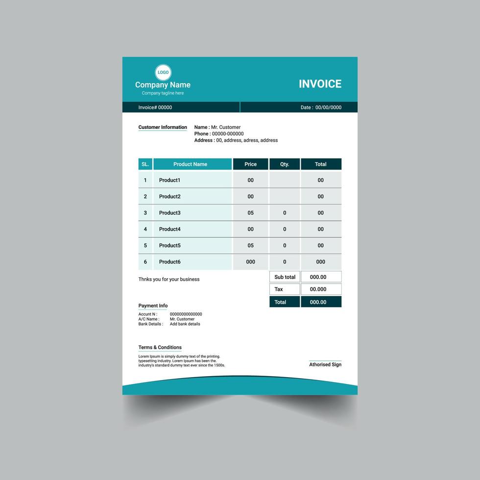 Unique simple invoice design vector