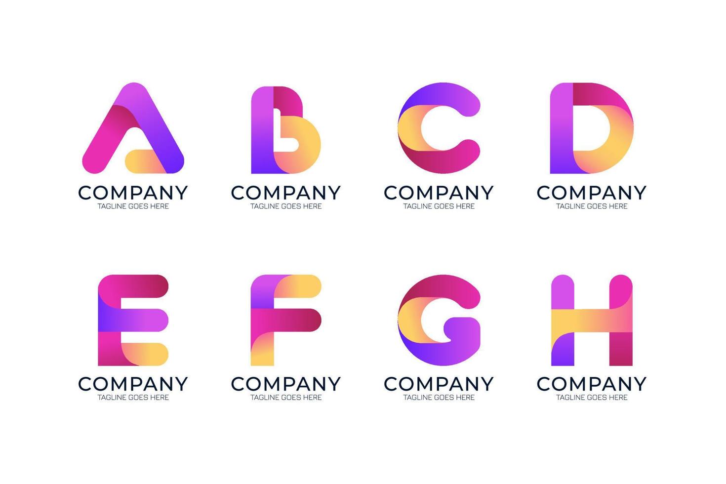 Alphabet Gradient Smooth Company Logo Pack I vector