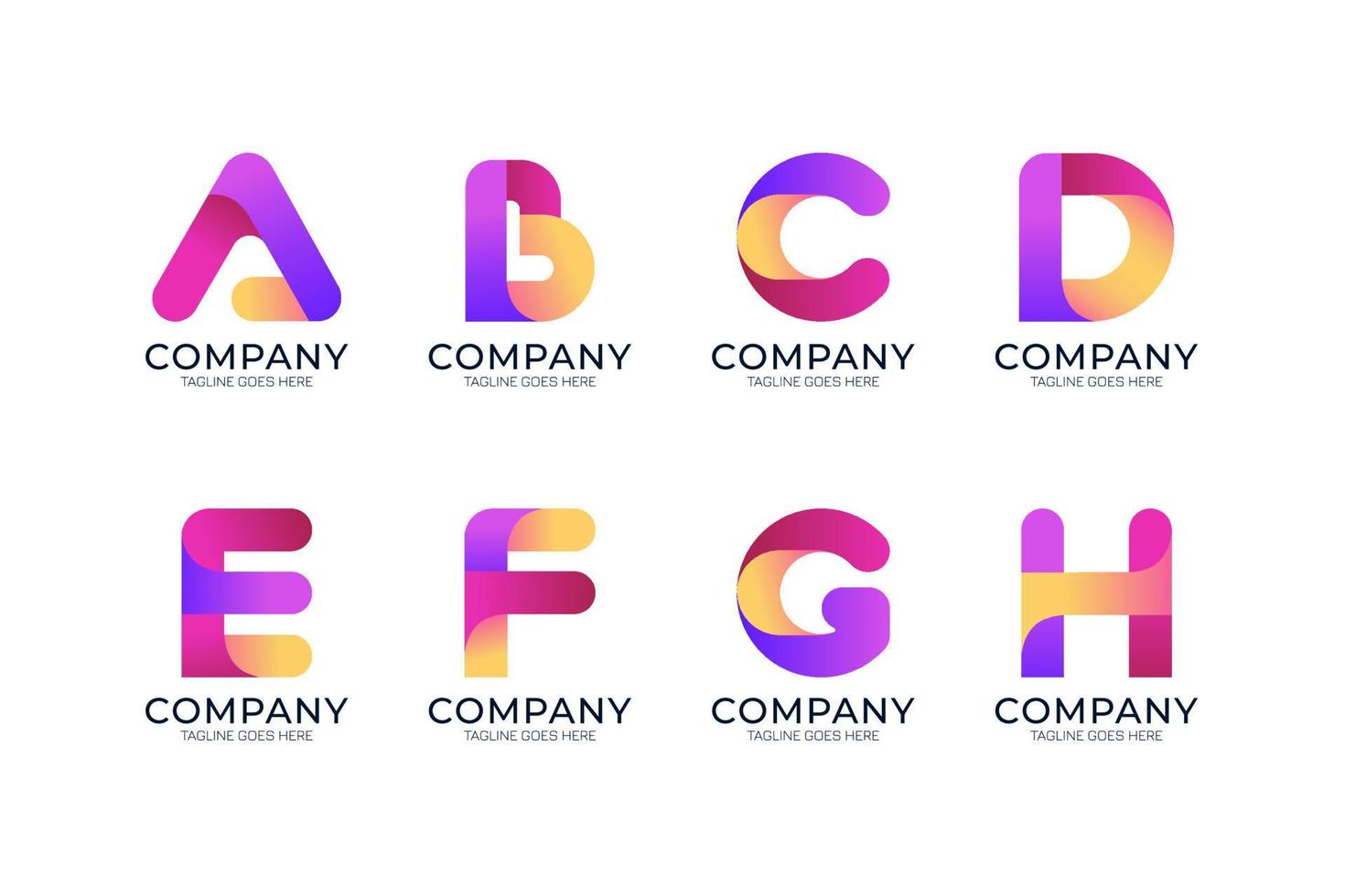 alfabeto degradado suave empresa logo paquete i vector