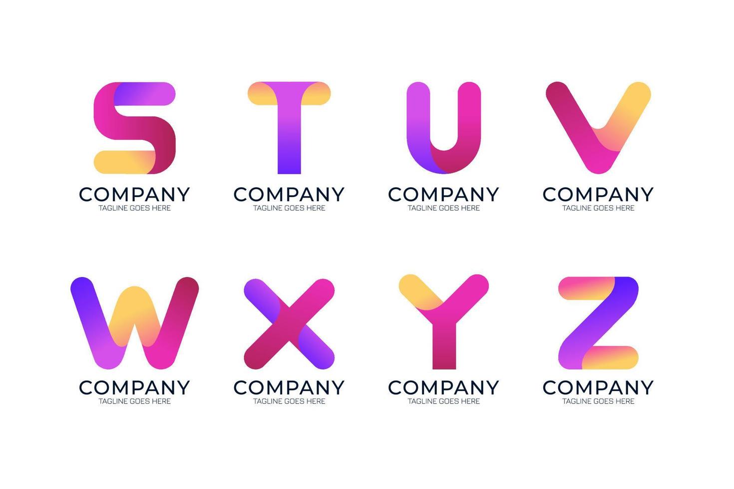 Alphabet Gradient Smooth Company Logo Pack III vector