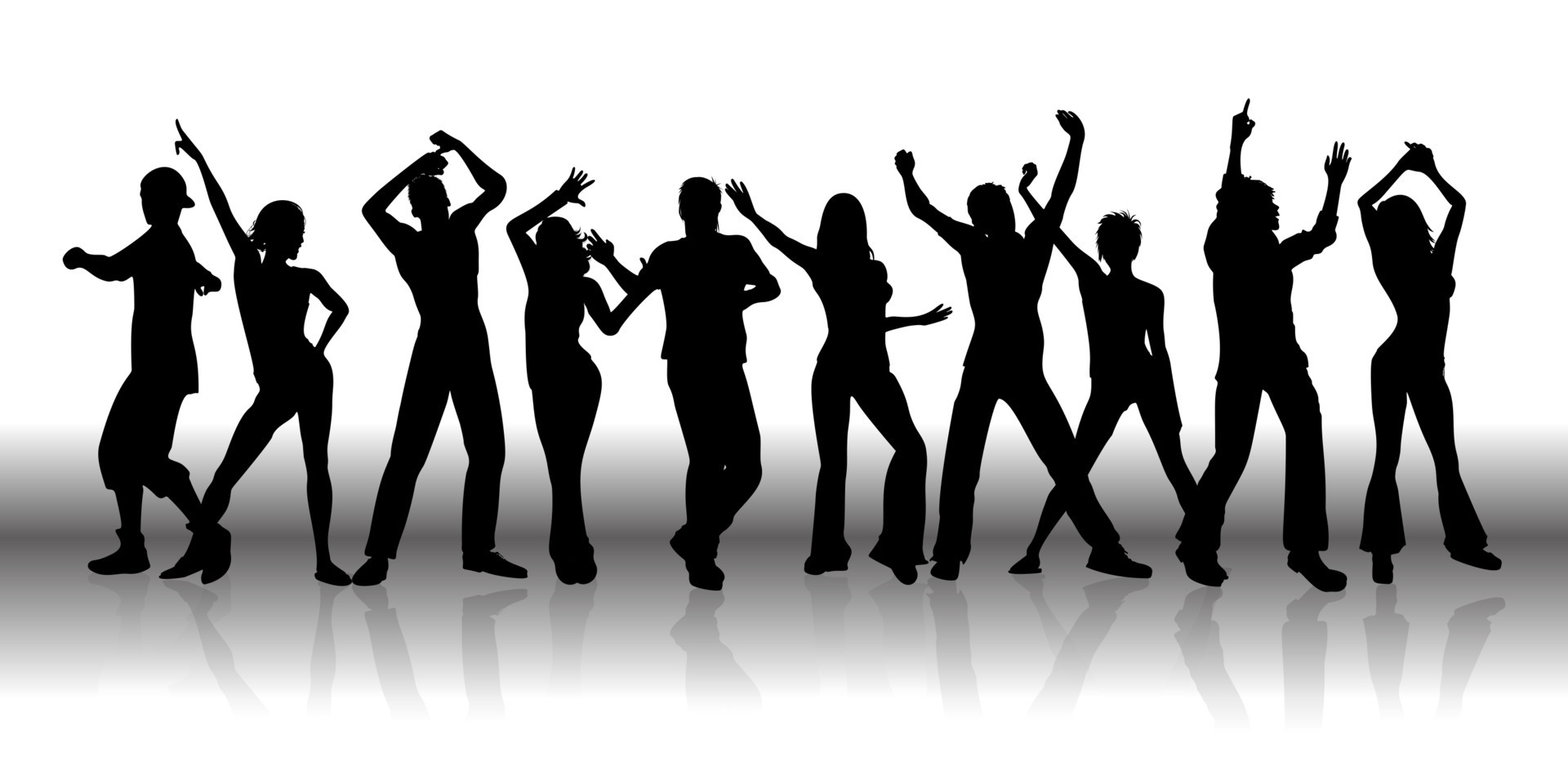 banner with silhouettes of people dancing 17526052 Vector Art at Vecteezy