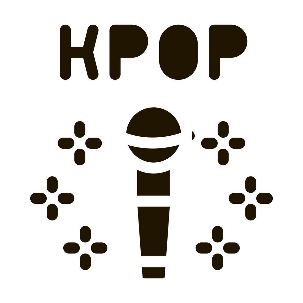 Kpop Microphone Icon Vector Glyph Illustration