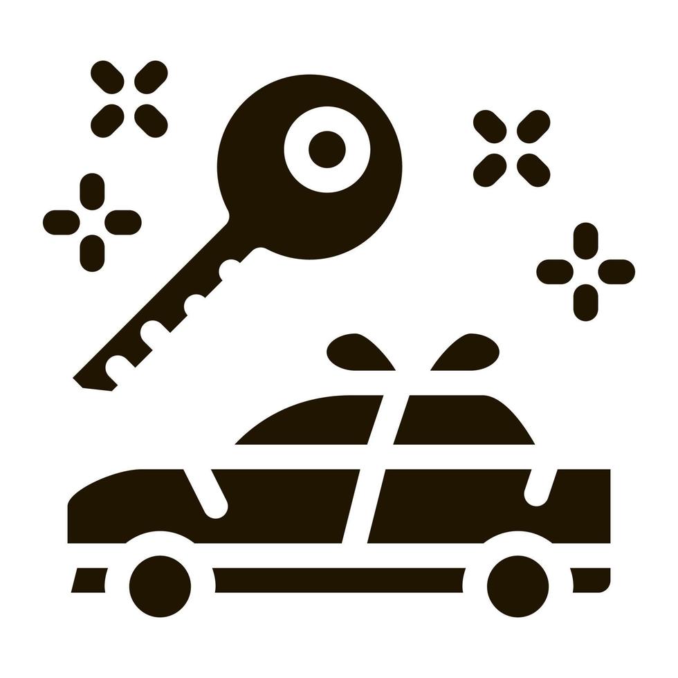 regalo coche icono vector glifo ilustración