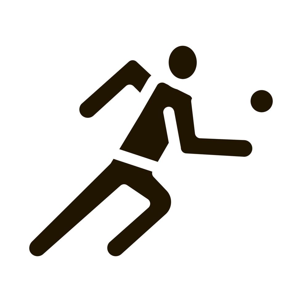 Volleyball Player in Run Icon Vector Glyph Illustration