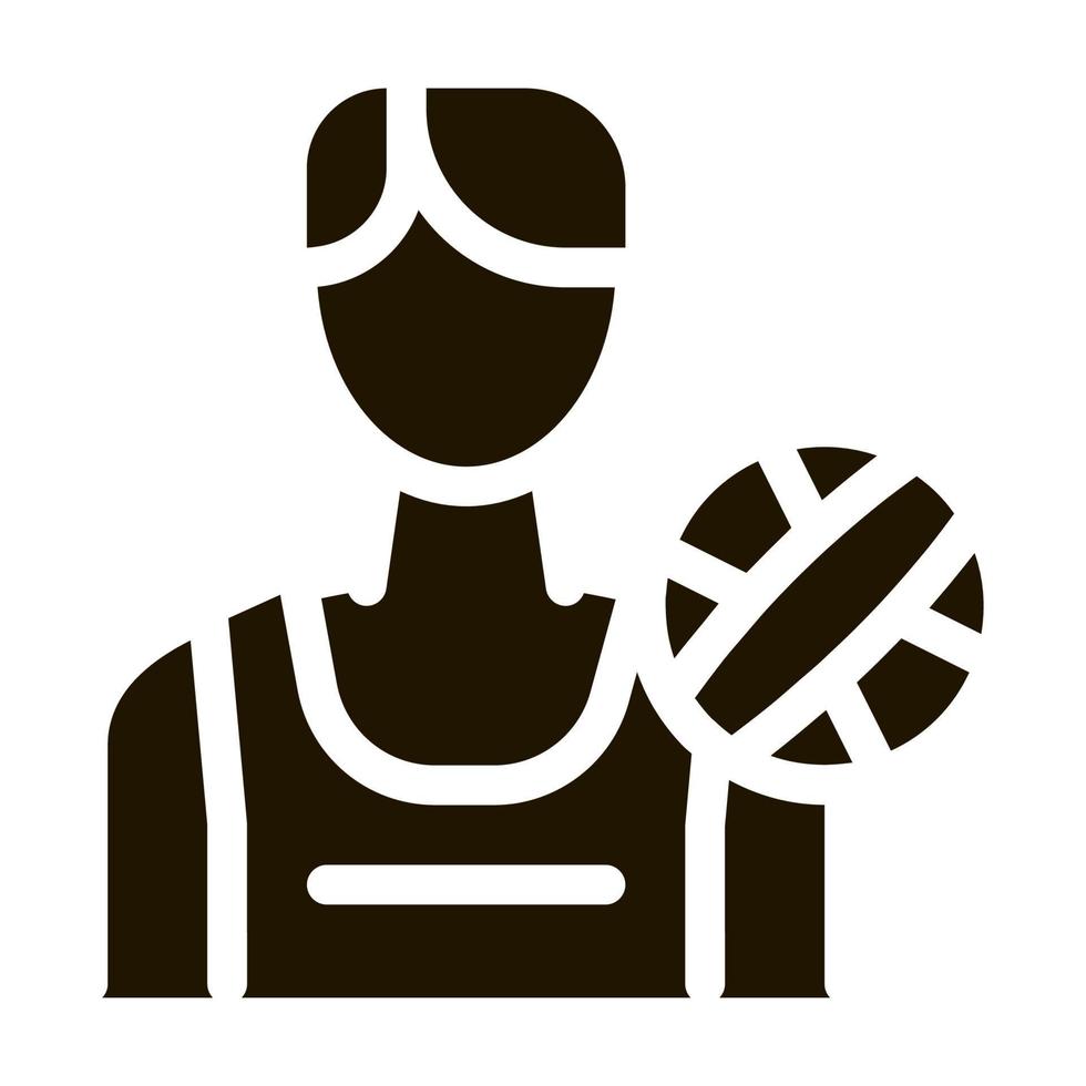 Male Volleyball Player Icon Vector Glyph Illustration