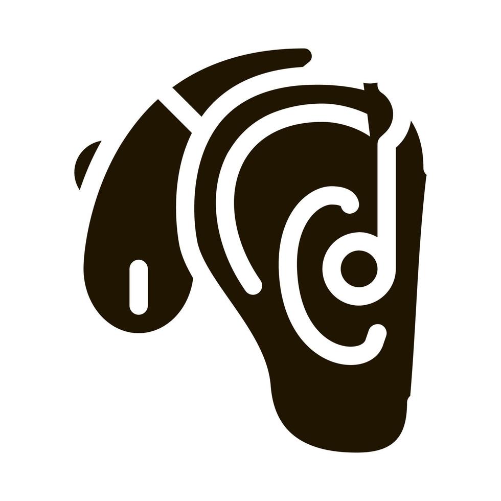 ilustración de glifo de vector de icono de audífono
