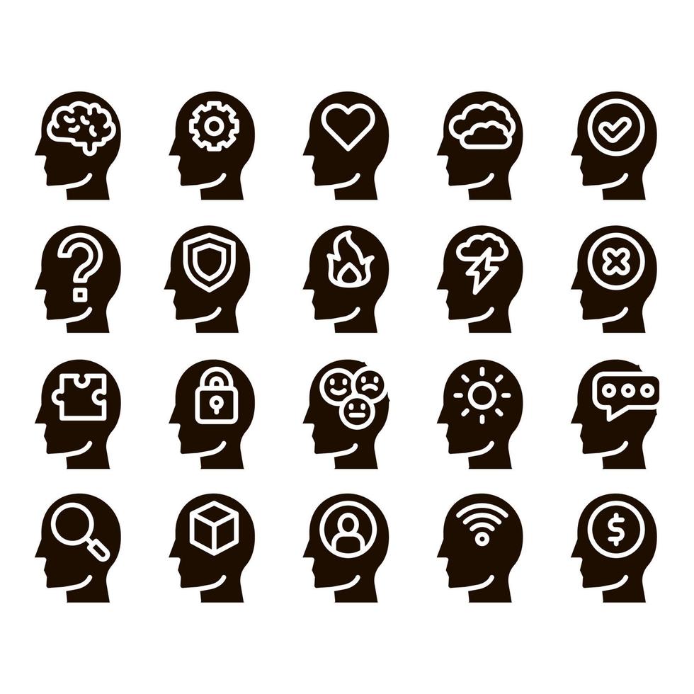 Mind Collection Elements Signs Vector Icons Set