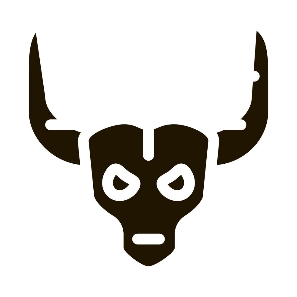 Bull with Horns Icon Vector Glyph Illustration