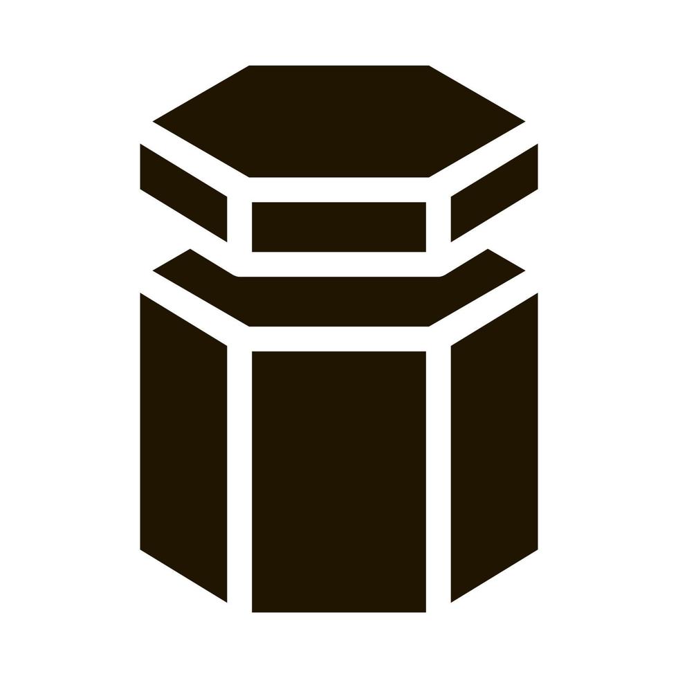 Carton Container In Hexagon Form Packaging Vector