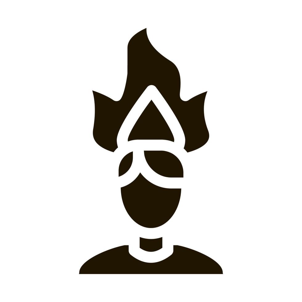 Burning Man Head Icon Vector Glyph Illustration